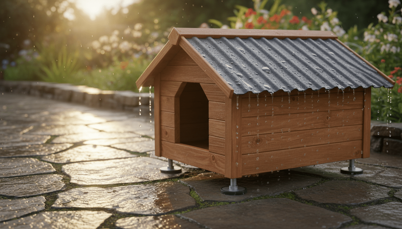 Toit étanche et pieds réglables de la niche pour chat