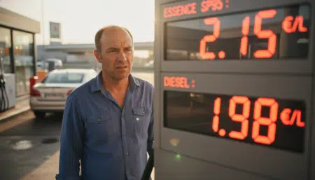 Automobiliste inquiet devant les prix élevés du carburant