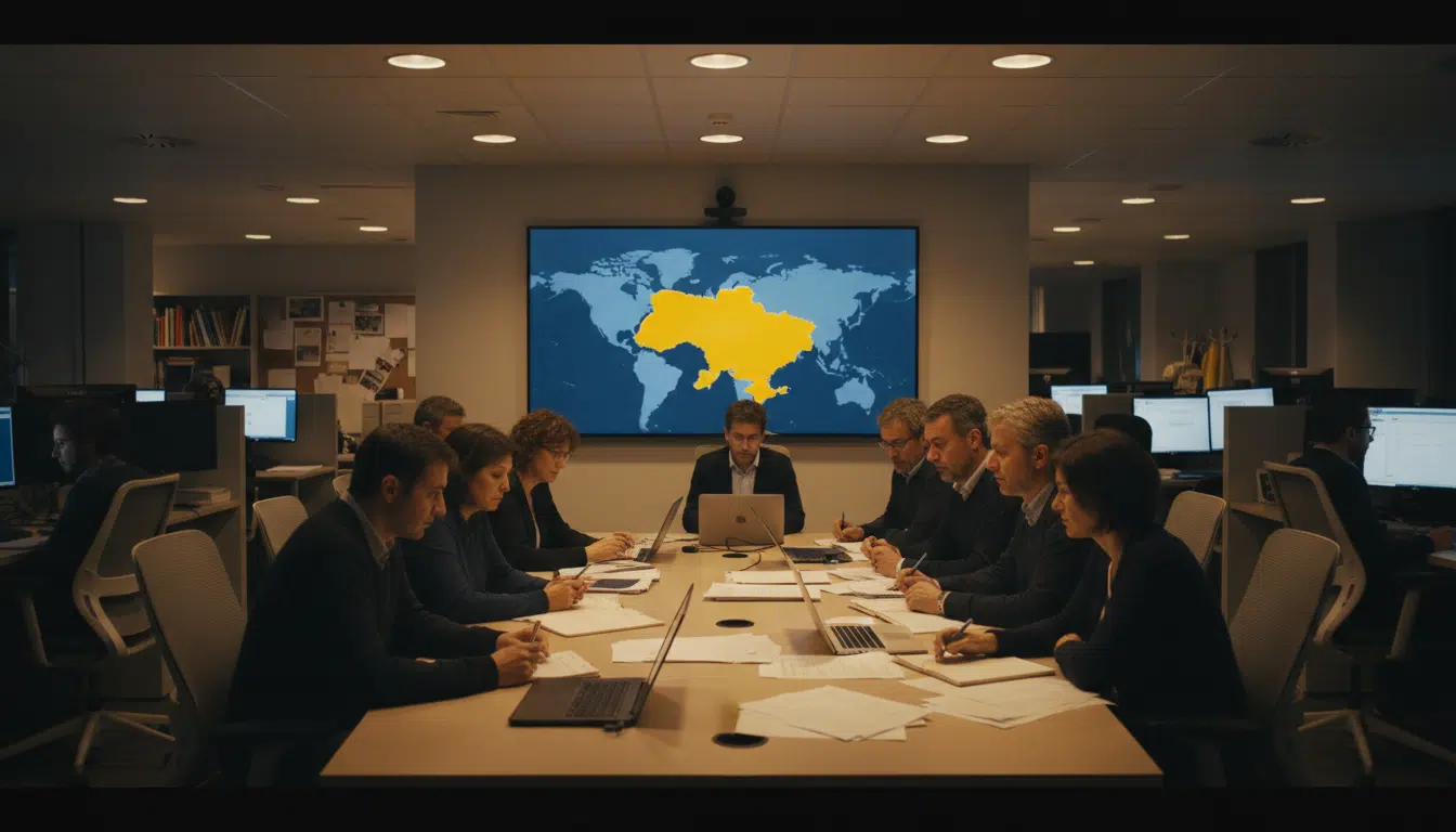 Réunion de rédaction dans un studio de France Télévisions