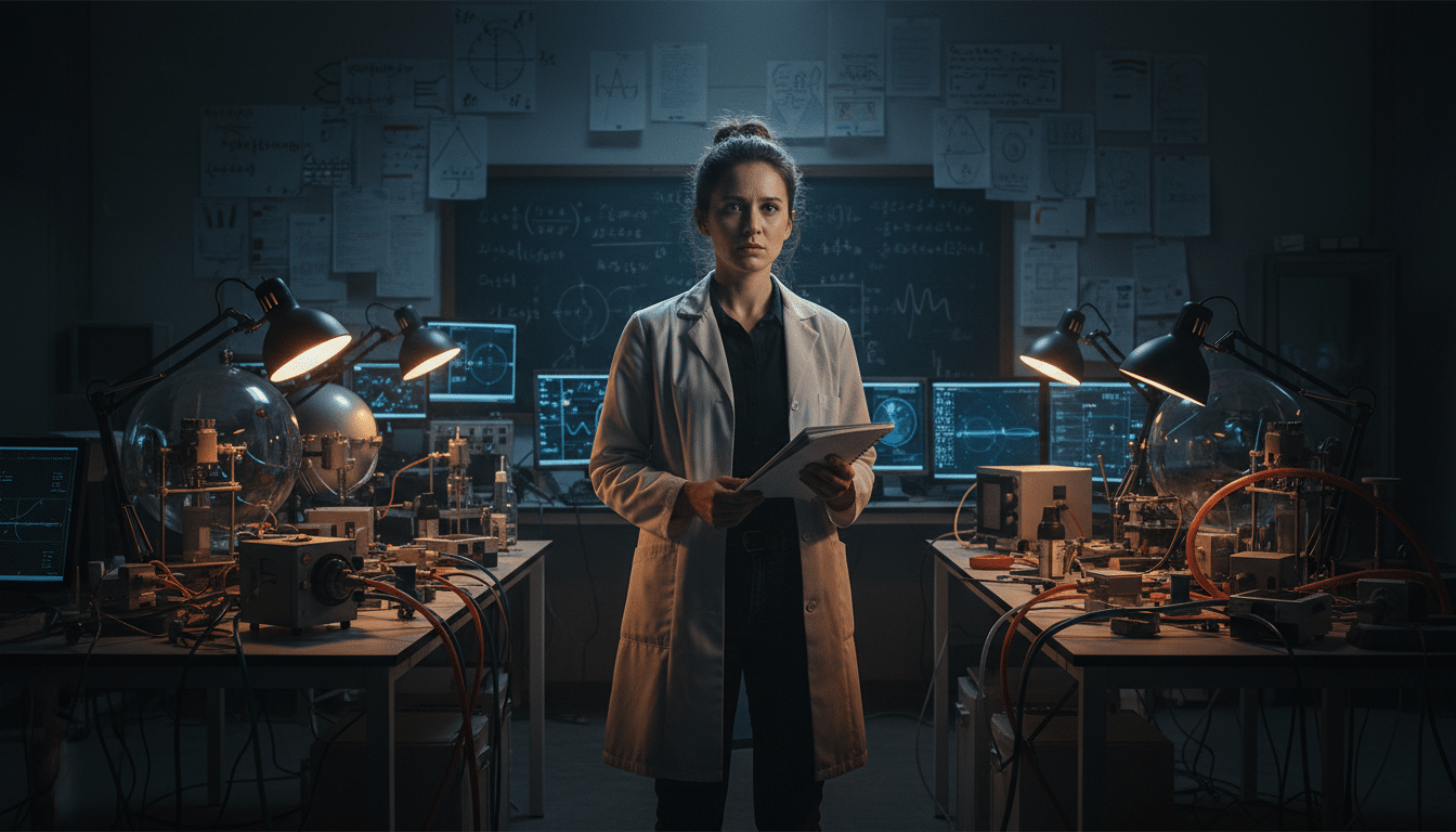 Scientifique dans un laboratoire de physique avancée
