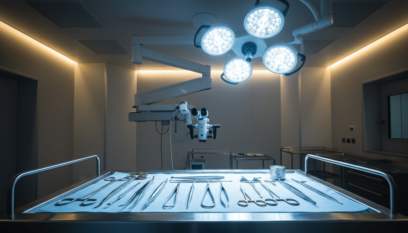 Bloc opératoire préparé pour une chirurgie des sinus