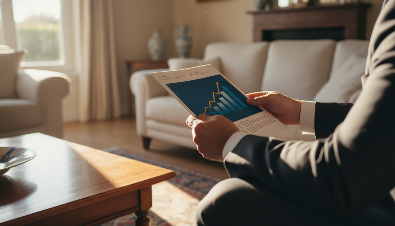 Brochure de placement financier entre les mains d'un épargnant