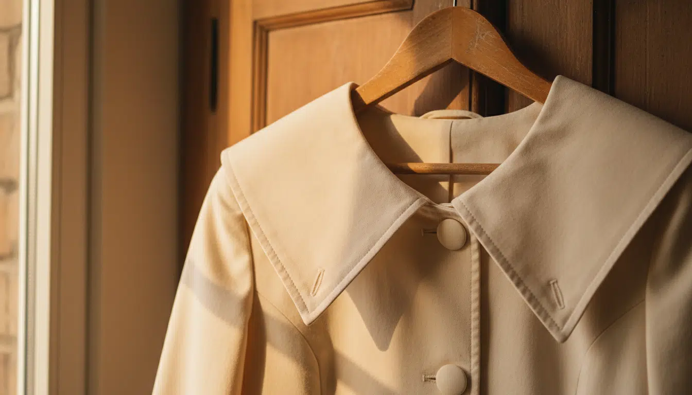 Détail du col marin structuré sur la veste Monoprix