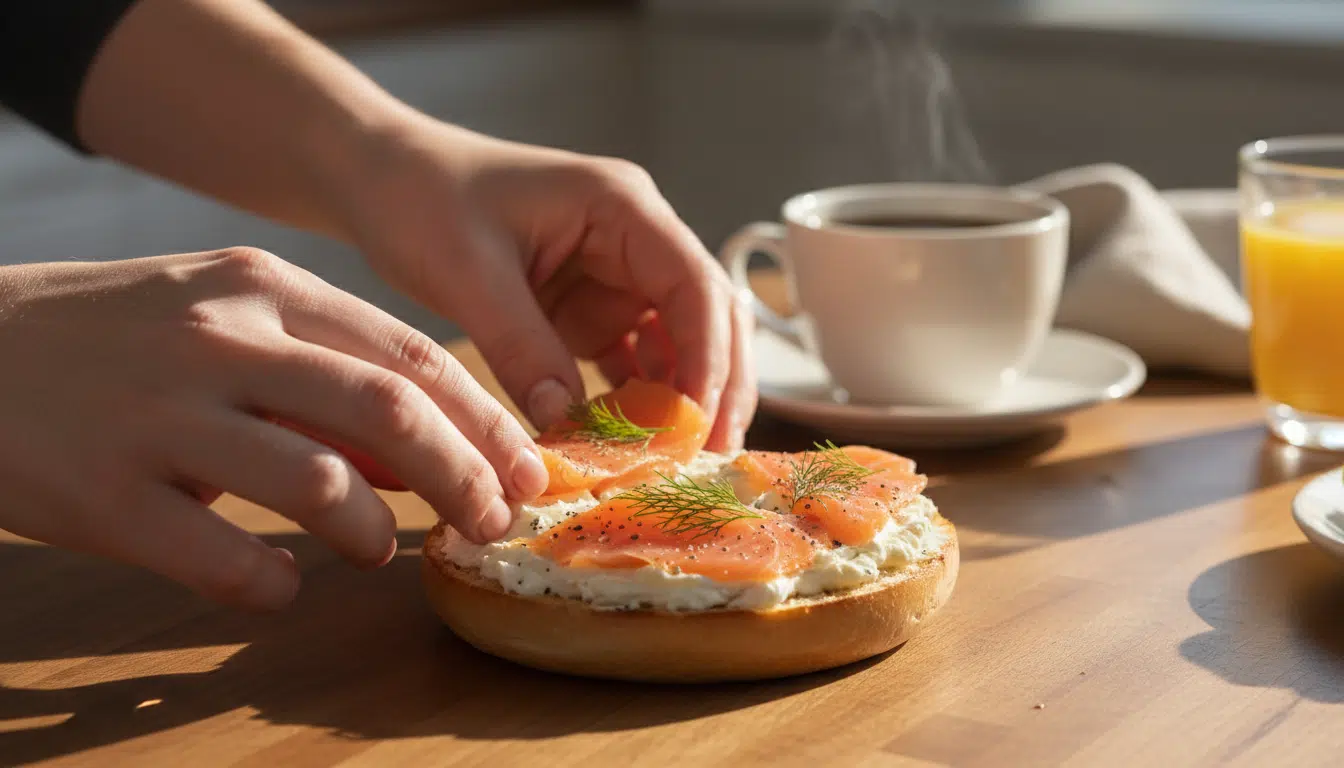Bagel au saumon fumé riche en protéines