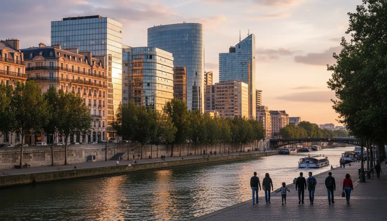Quartier Beaugrenelle à Paris un dimanche après-midi