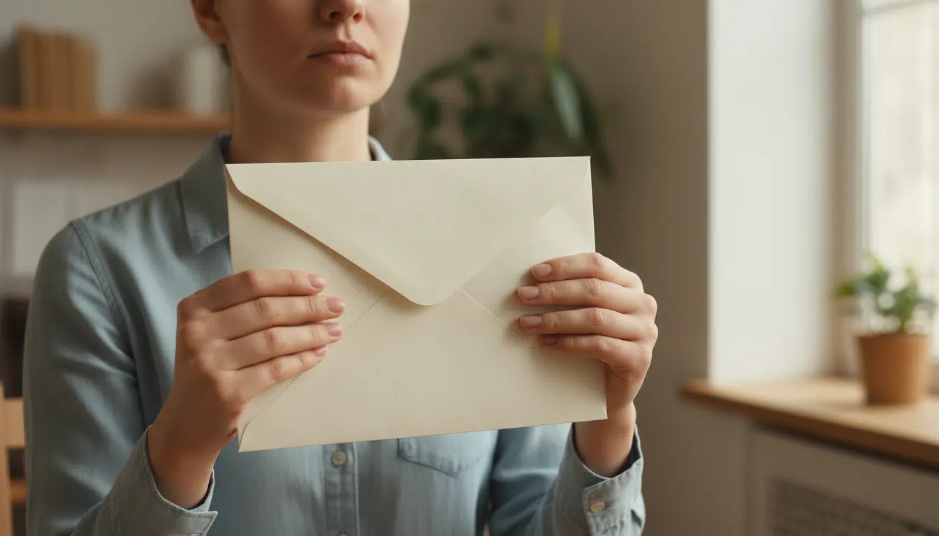 Mains de femme tenant un document important