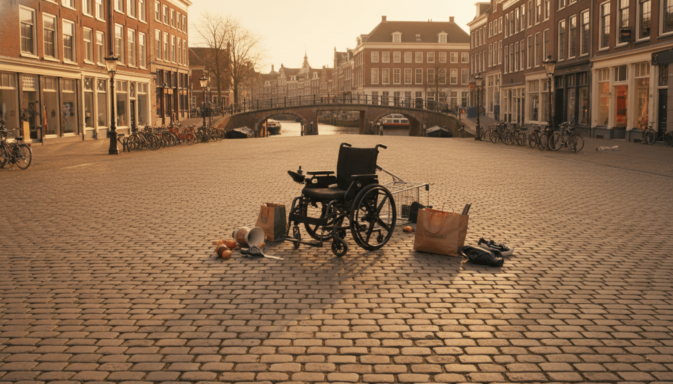Place commerçante d'Utrecht après l'agression