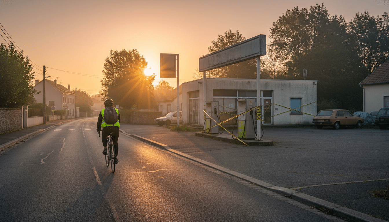 Salarié se rendant au travail à vélo faute d'essence