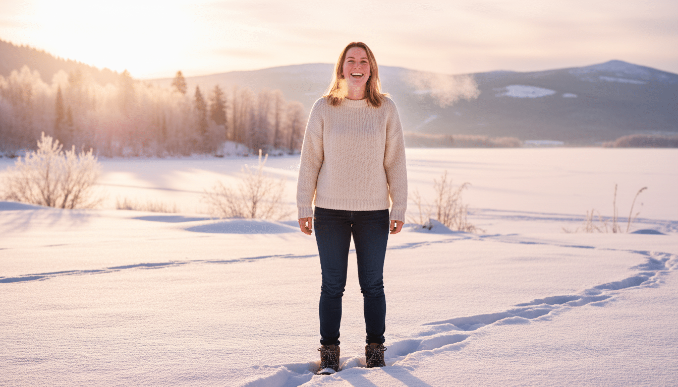Personne dehors en hiver sans manteau et en bonne santé