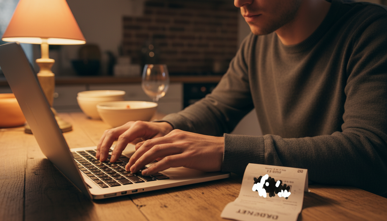 Personne écrivant un mail de réclamation livraison