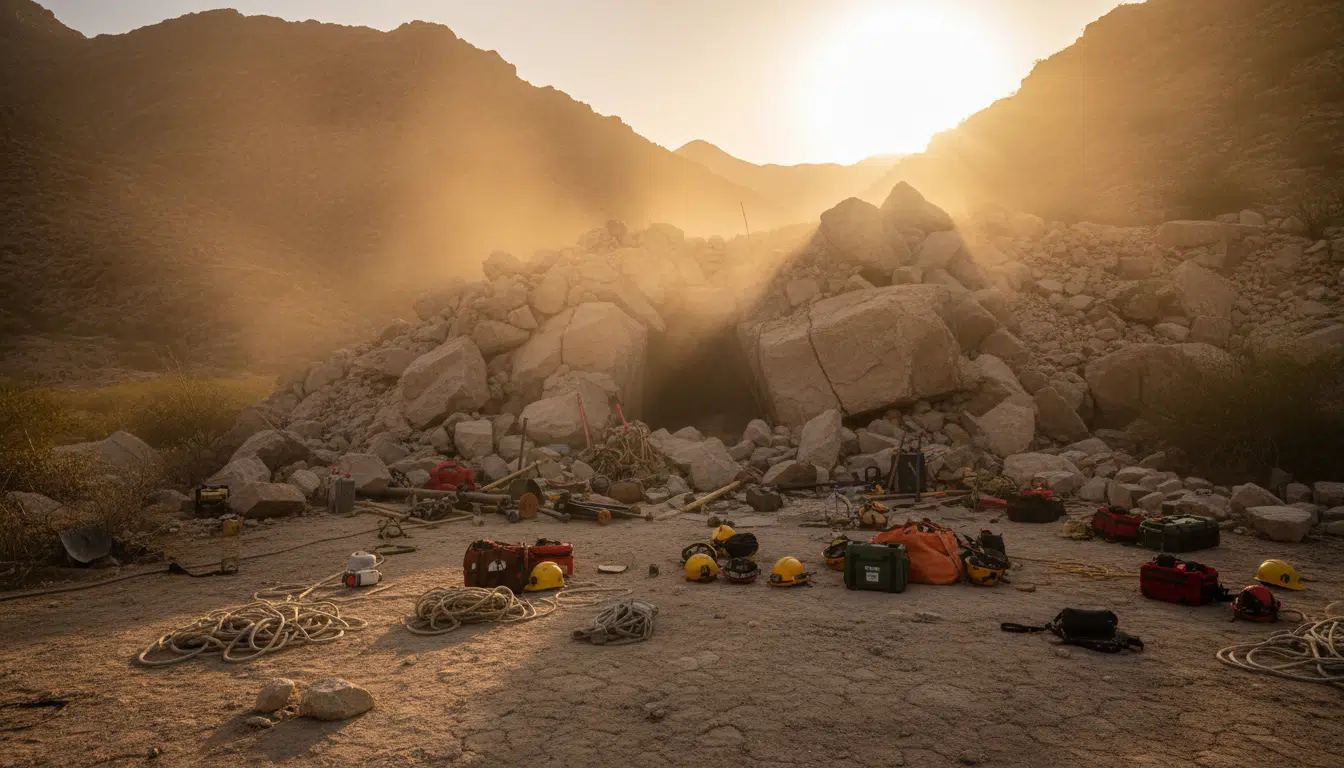 Entrée effondrée de la mine à El Rosario au Mexique