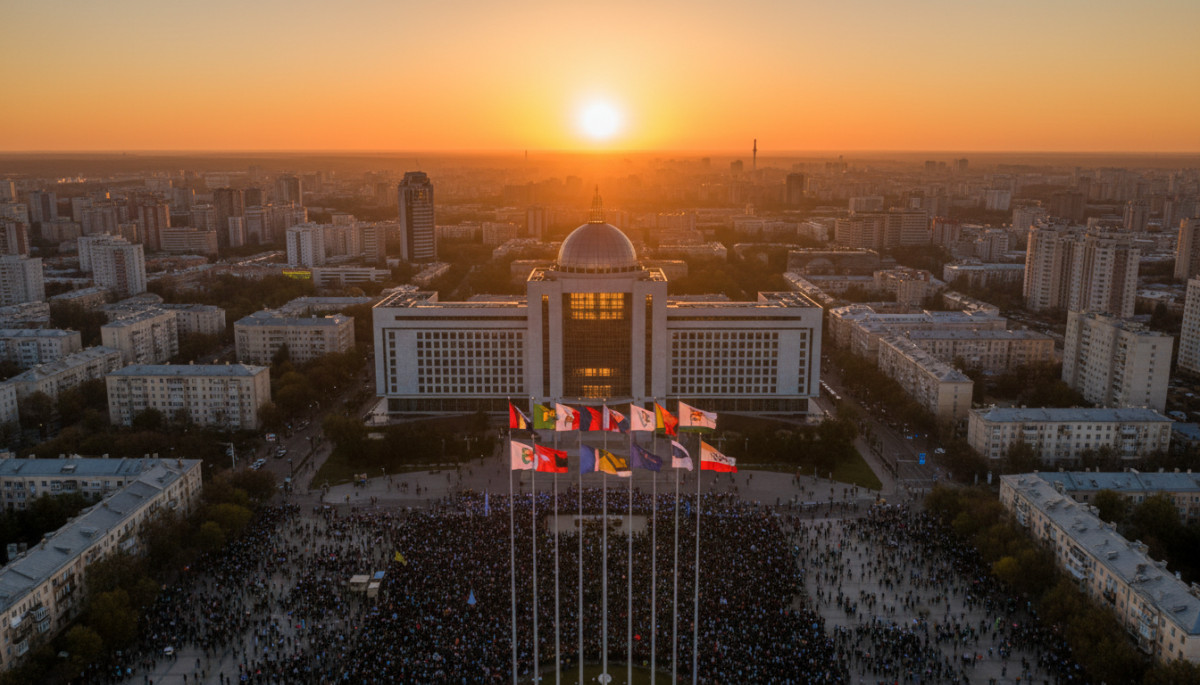Place gouvernementale lors d'une proclamation officielle de nouvelle république