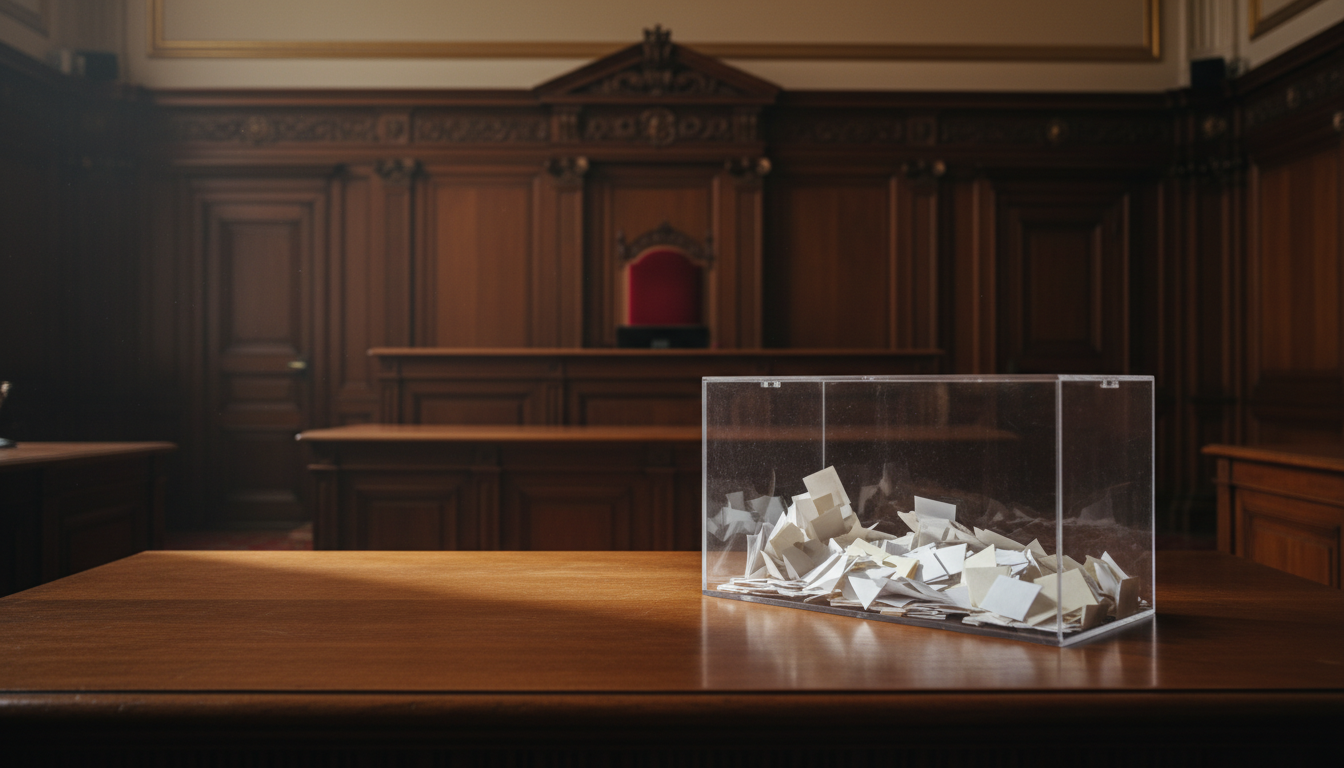 Urne contenant les votes des jurés lors du verdict du procès de Félix Arnaud