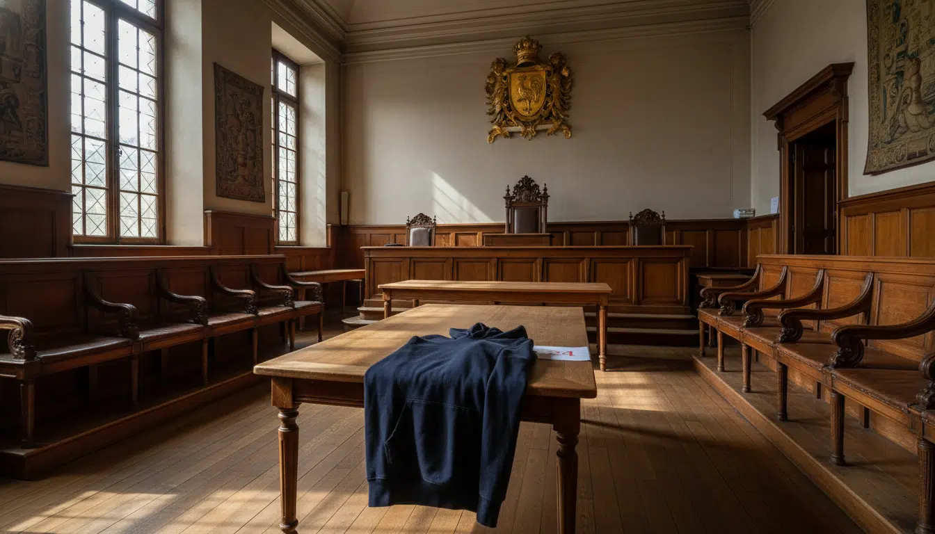 Le sweat-shirt de Félix, pièce centrale du procès dans Plus belle la vie épisode 560, posé comme pièce à conviction au tribunal