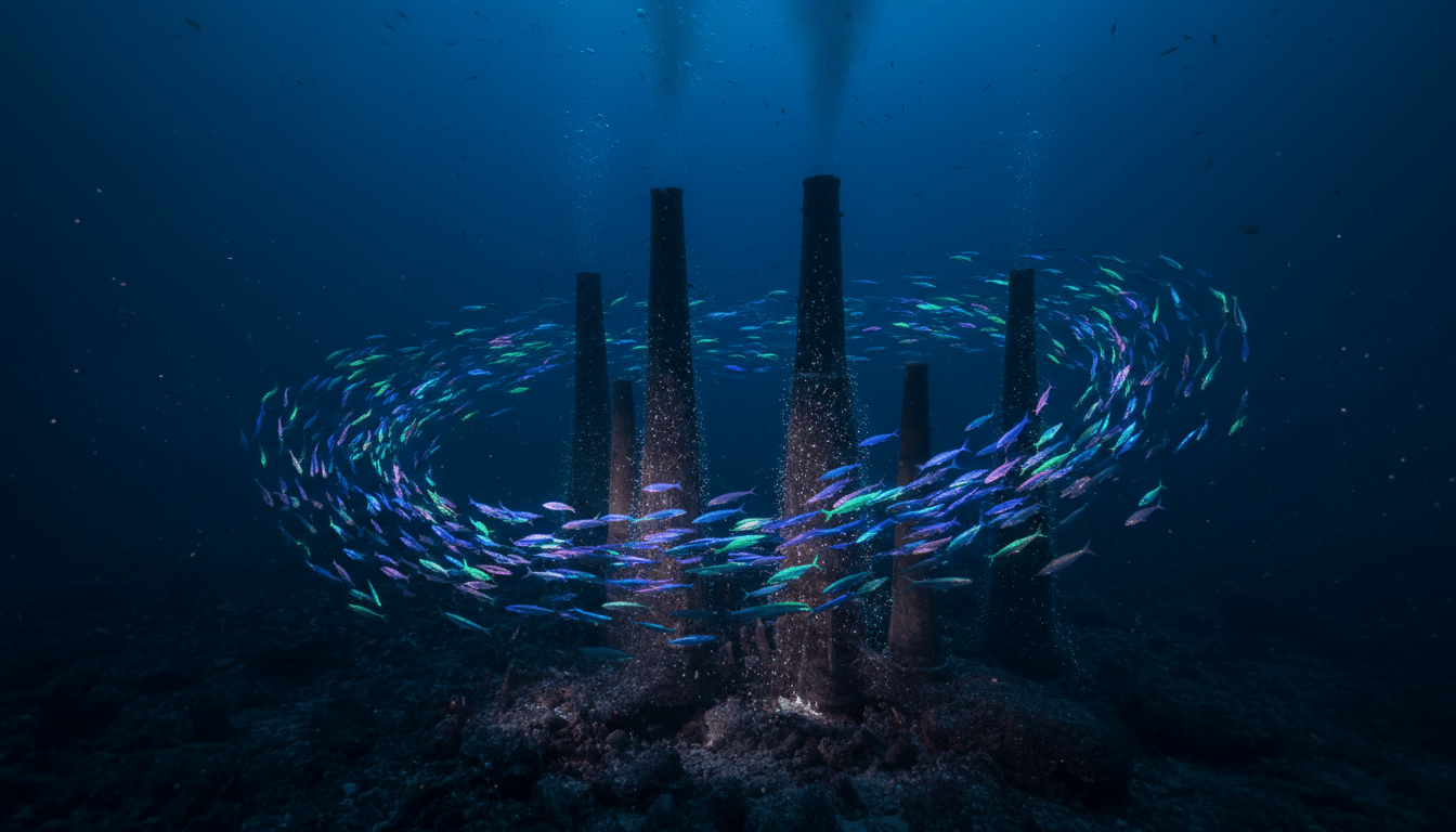 Poissons des grandes profondeurs près de sources hydrothermales