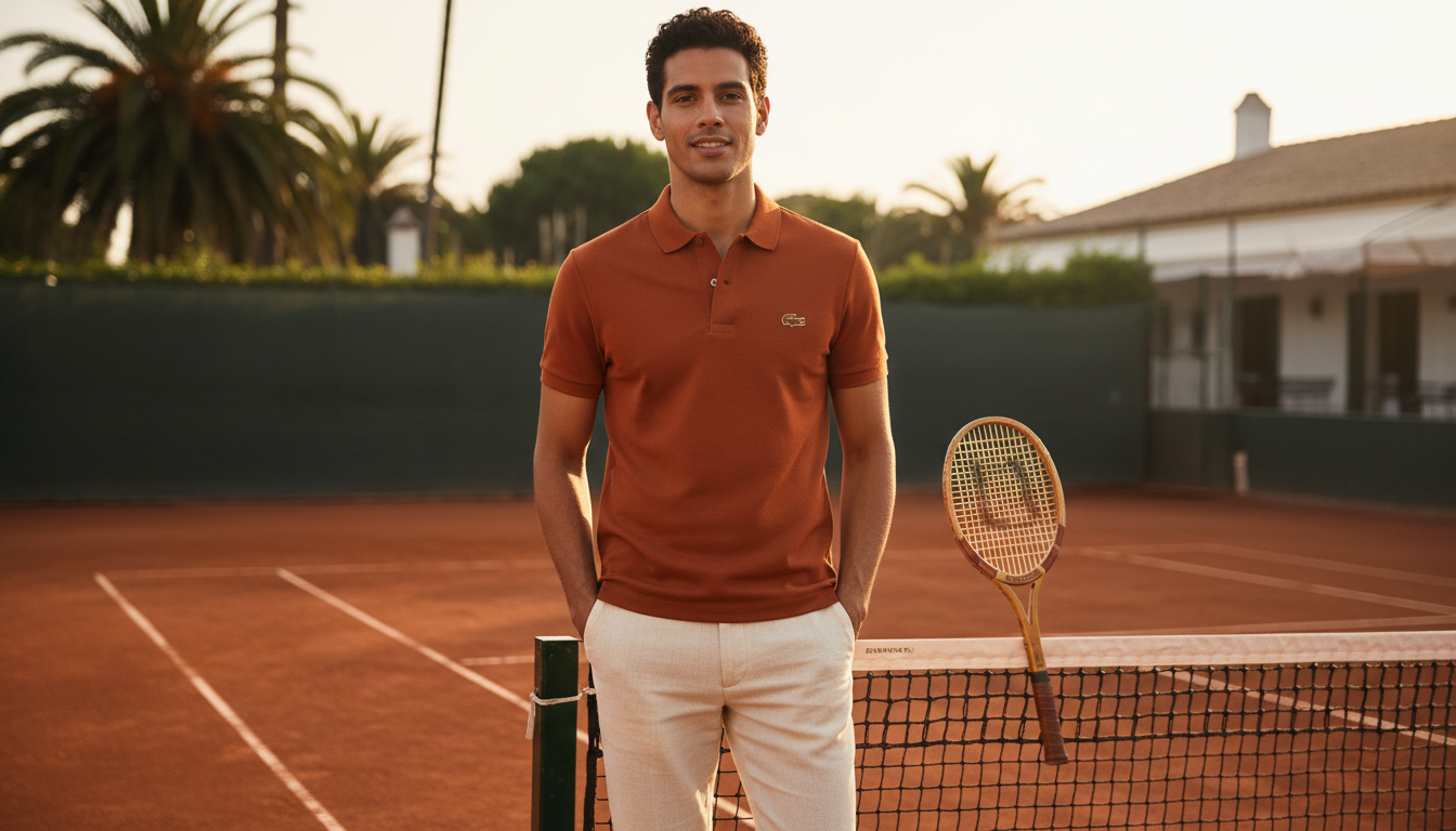 Polo Lacoste avec logo crocodile épuré