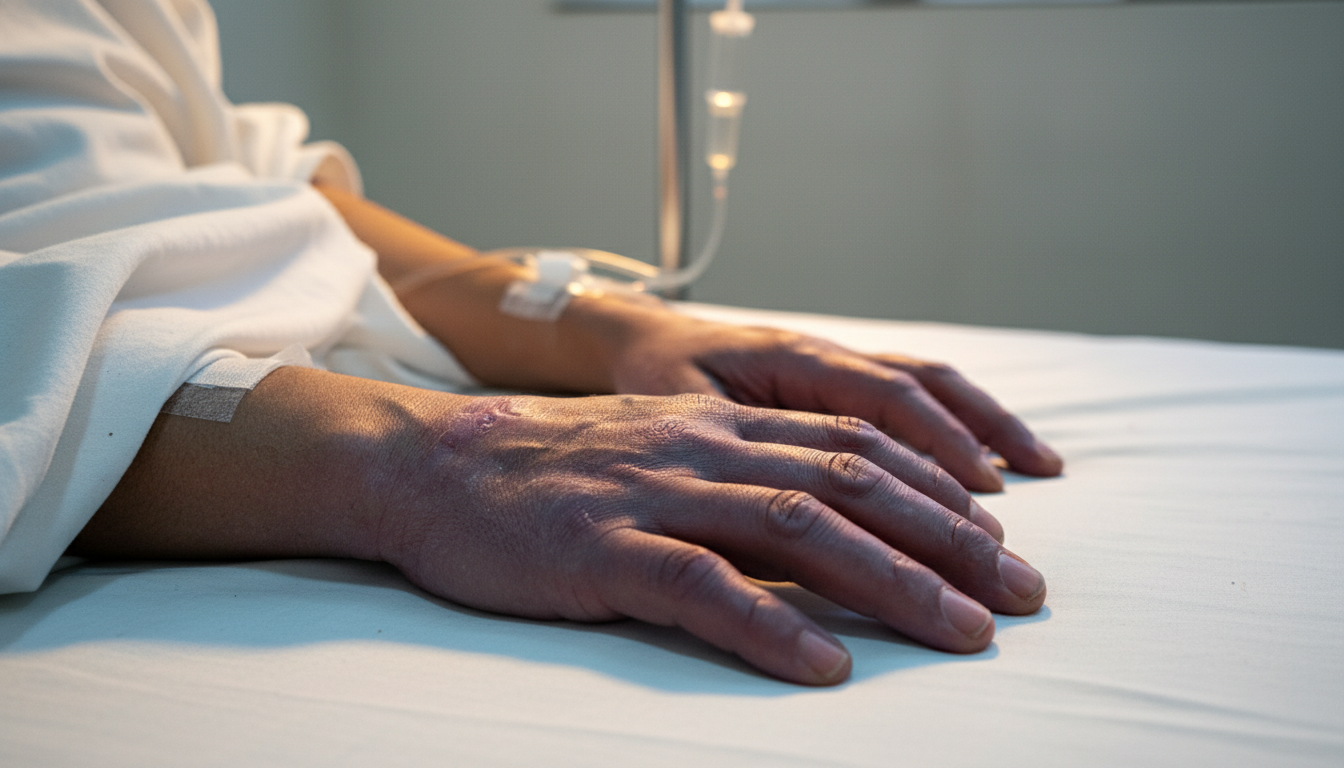 Mains gelées d'un alpiniste hospitalisé après un sauvetage