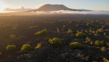 Paysage volcanique du Tremblet près du Piton de la Fournaise