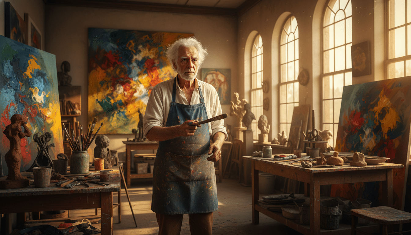 Portrait de Pablo Picasso dans son atelier