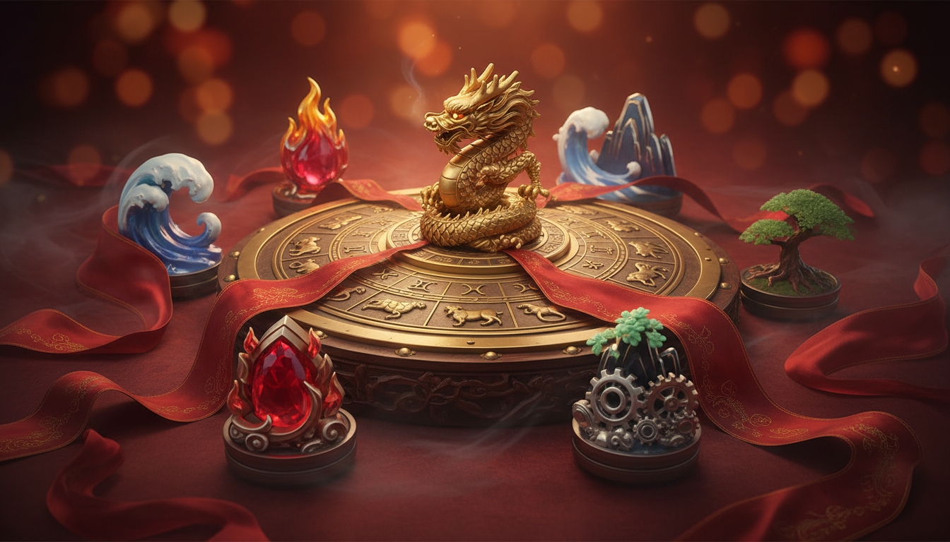 Portrait expressif reflétant les éléments du Feu et du Bois dans l'astrologie chinoise 2026