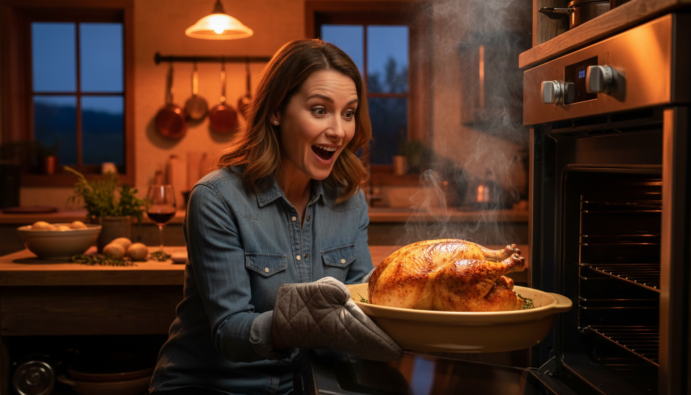 poulet rôti juteux sorti du four maison