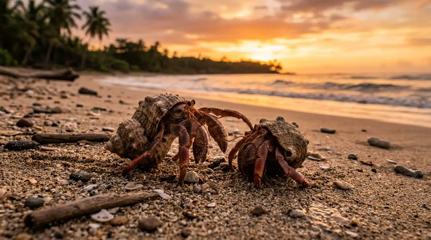 Deux bernard-l'hermite en confrontation pour une coquille
