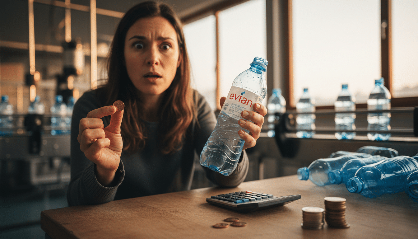 Pourquoi une bouteille d'eau Evian à 2 € coûte moins de 0,02 € à produire