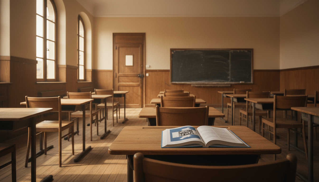 Salle de classe vide dans un lycée français