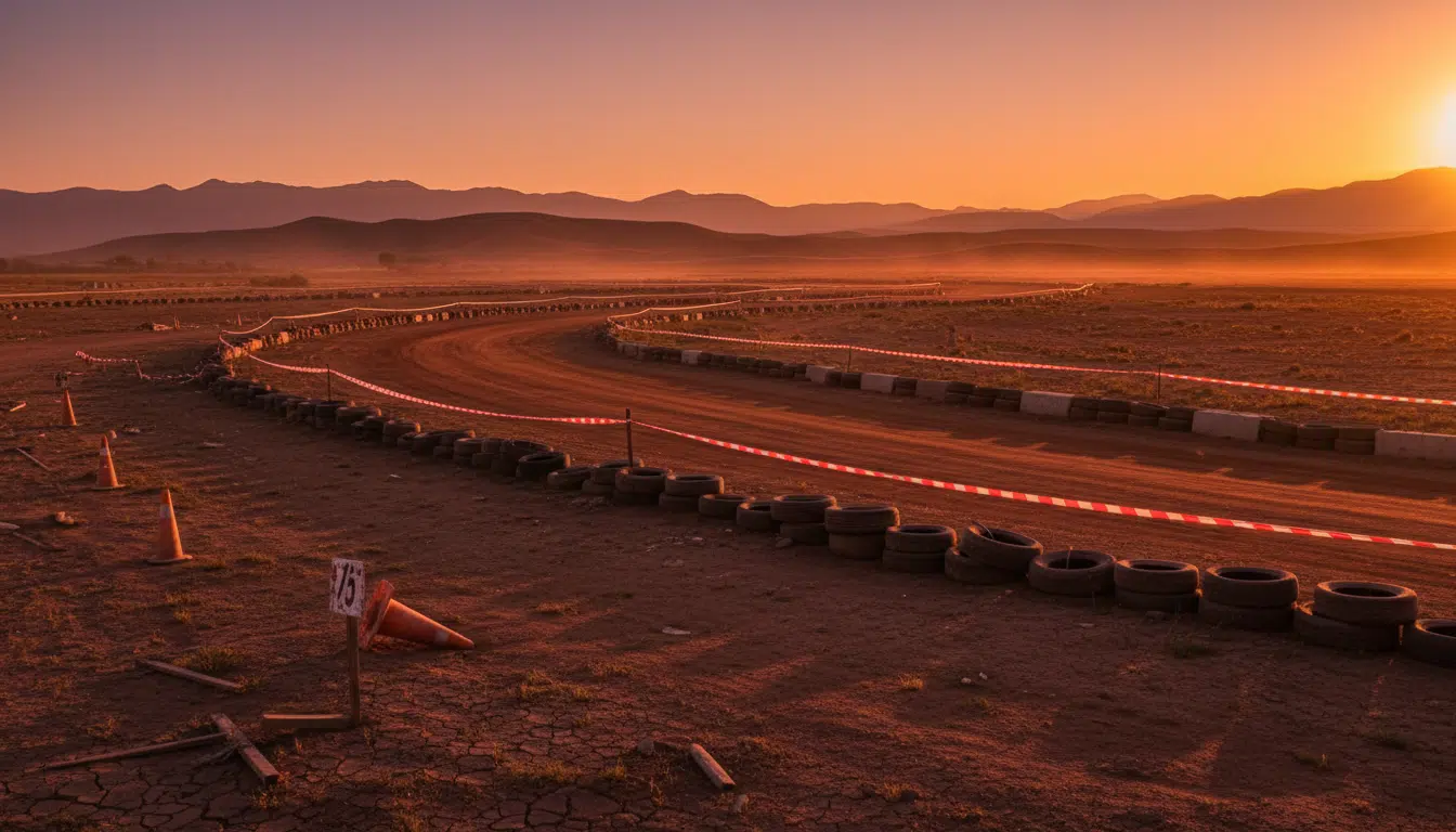 Piste de rallye désertée après l'annulation de la course