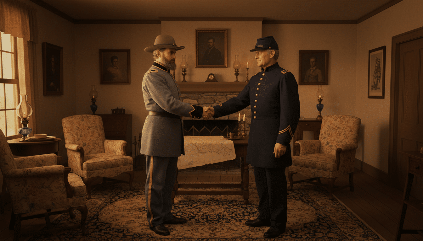 Reddition d'Appomattox Lee et Grant 1865