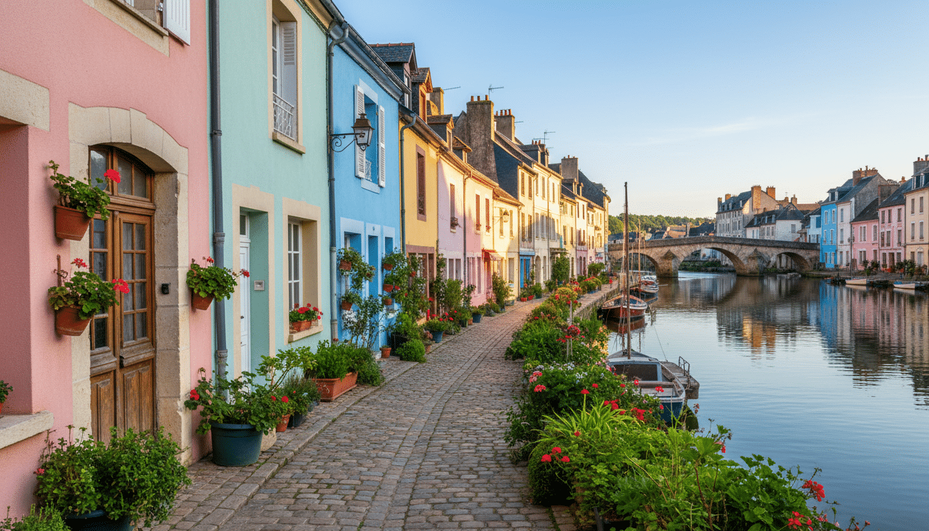 Les ruelles colorées et pittoresques de Trentemoult, village de pêcheurs au bord de la Loire près de Nantes