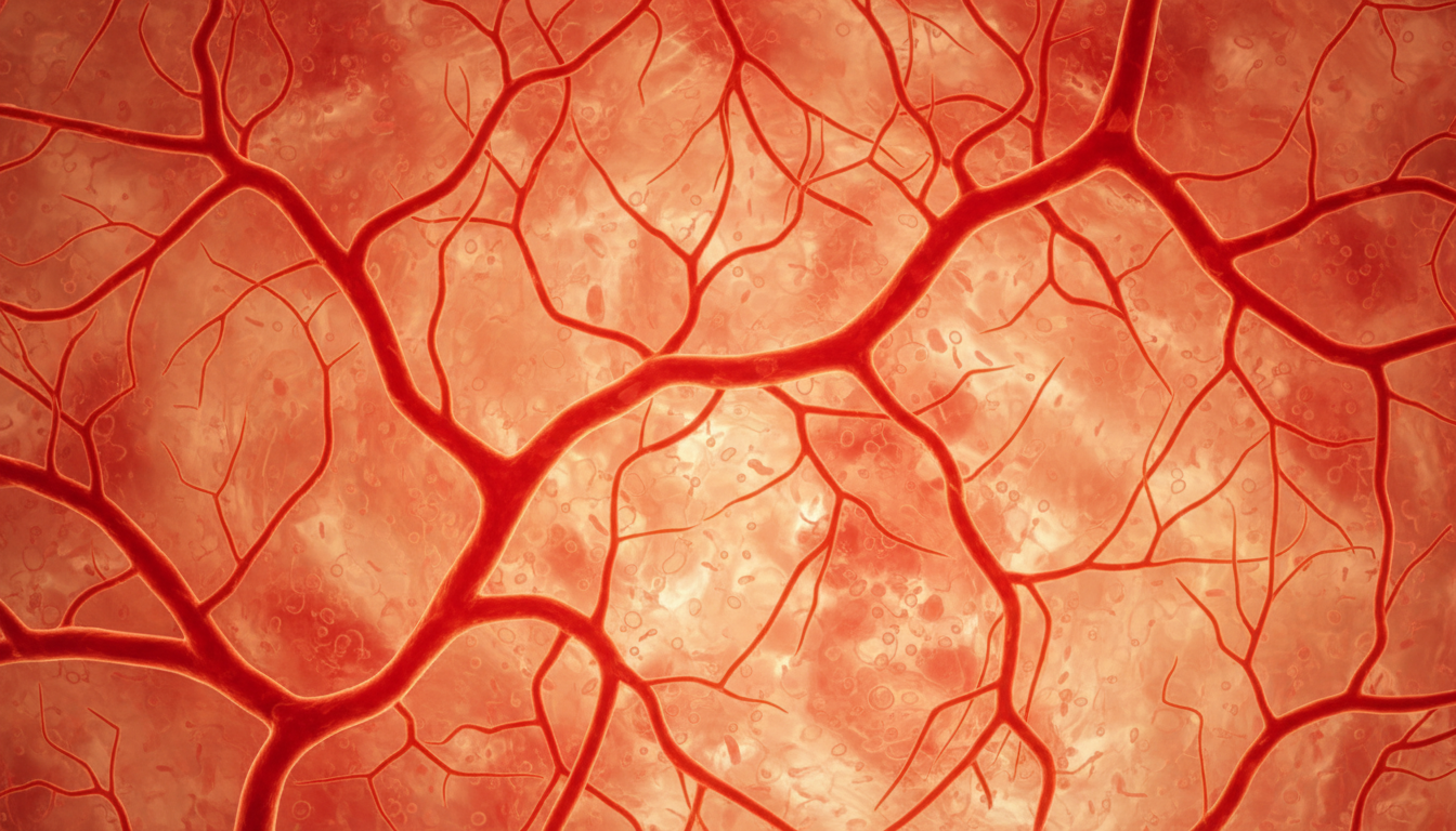 réseau de vaisseaux sanguins capillaires en gros plan