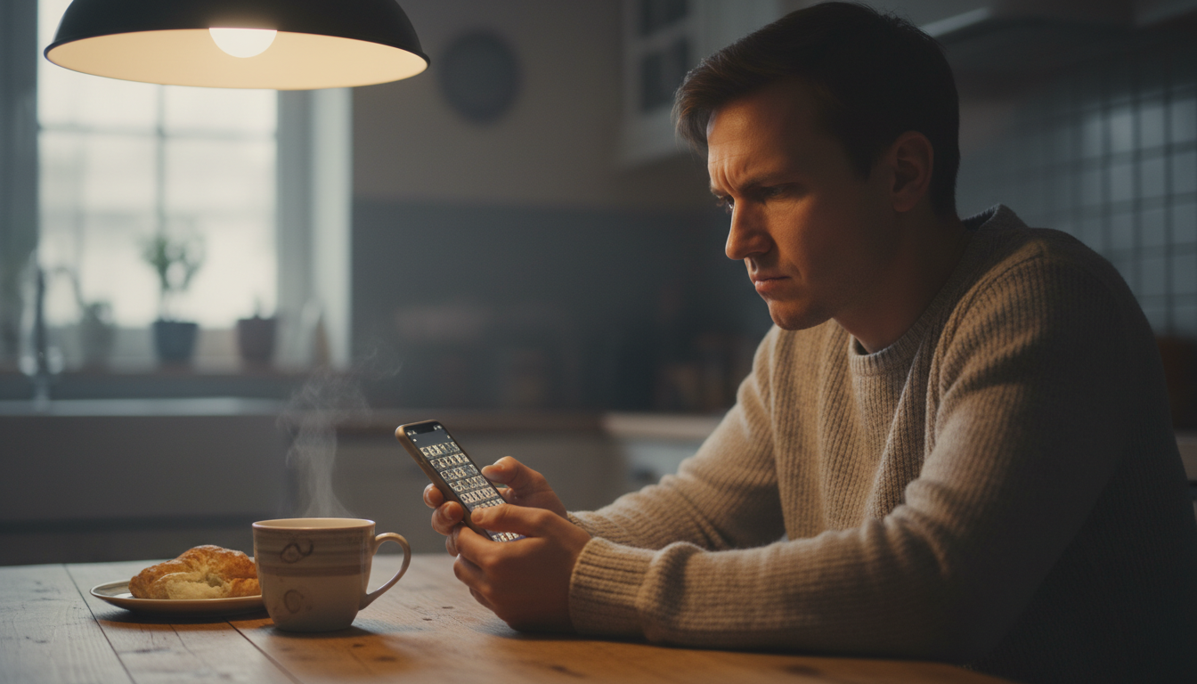 Personne vérifiant ses numéros EuroMillions sur un smartphone