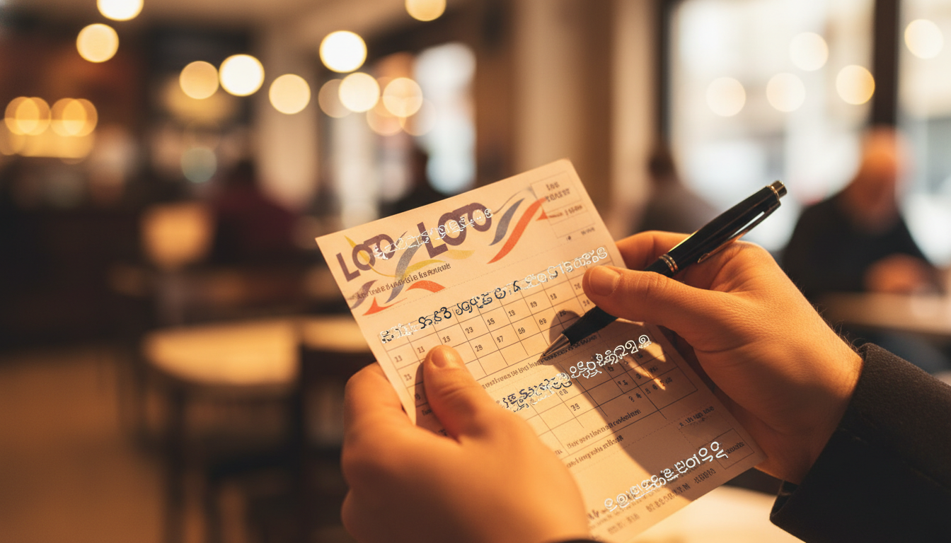 Mains tenant un ticket de Loto FDJ