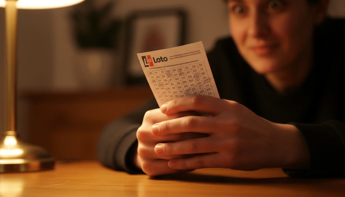 Mains tenant un ticket de Loto français