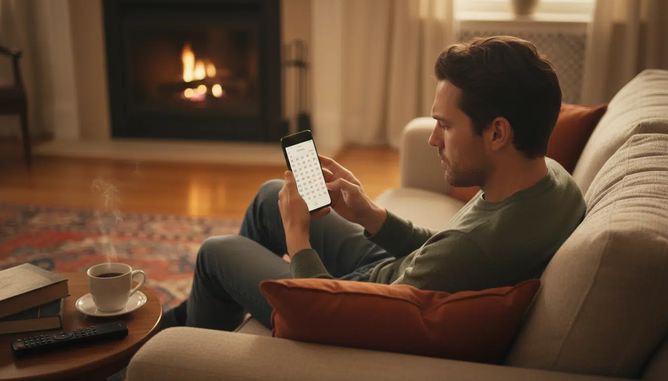 Personne vérifiant ses numéros du Loto sur son téléphone