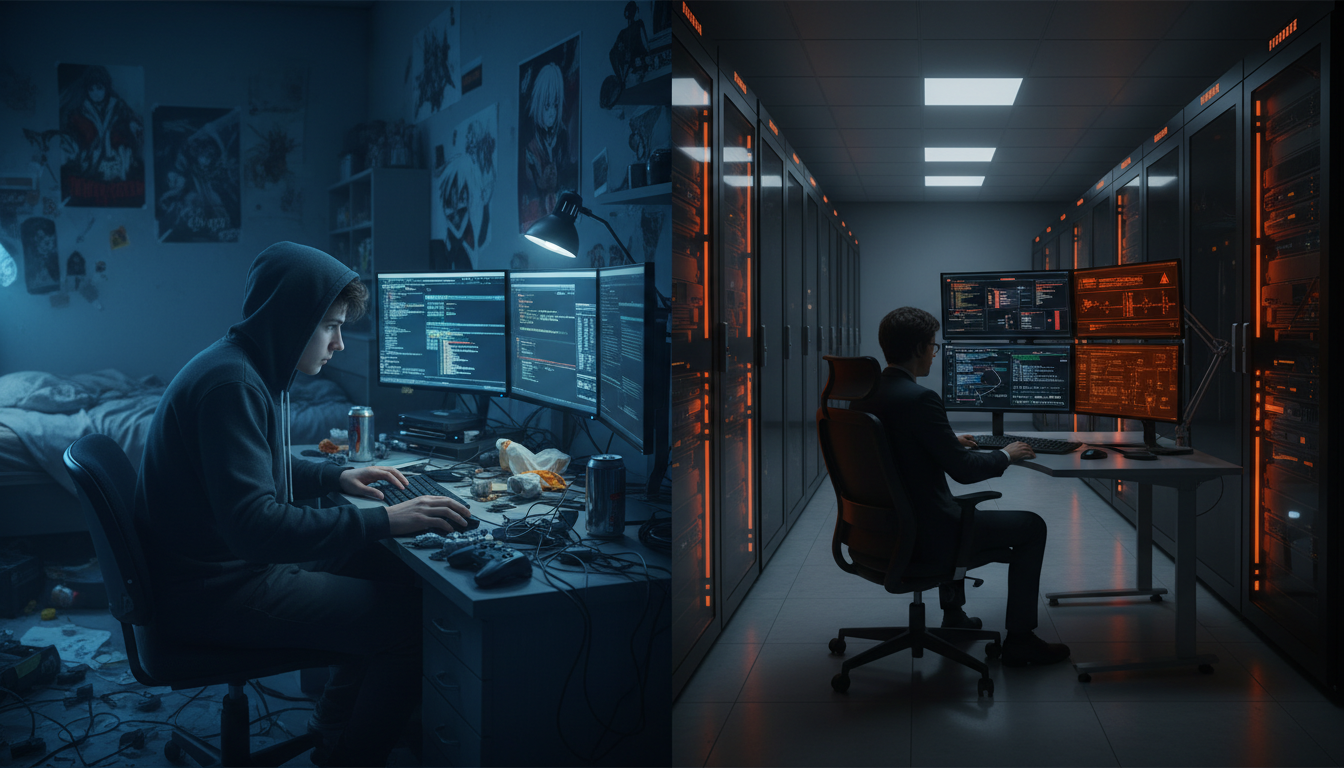 Comparaison entre piratage amateur et cybercrime organisé