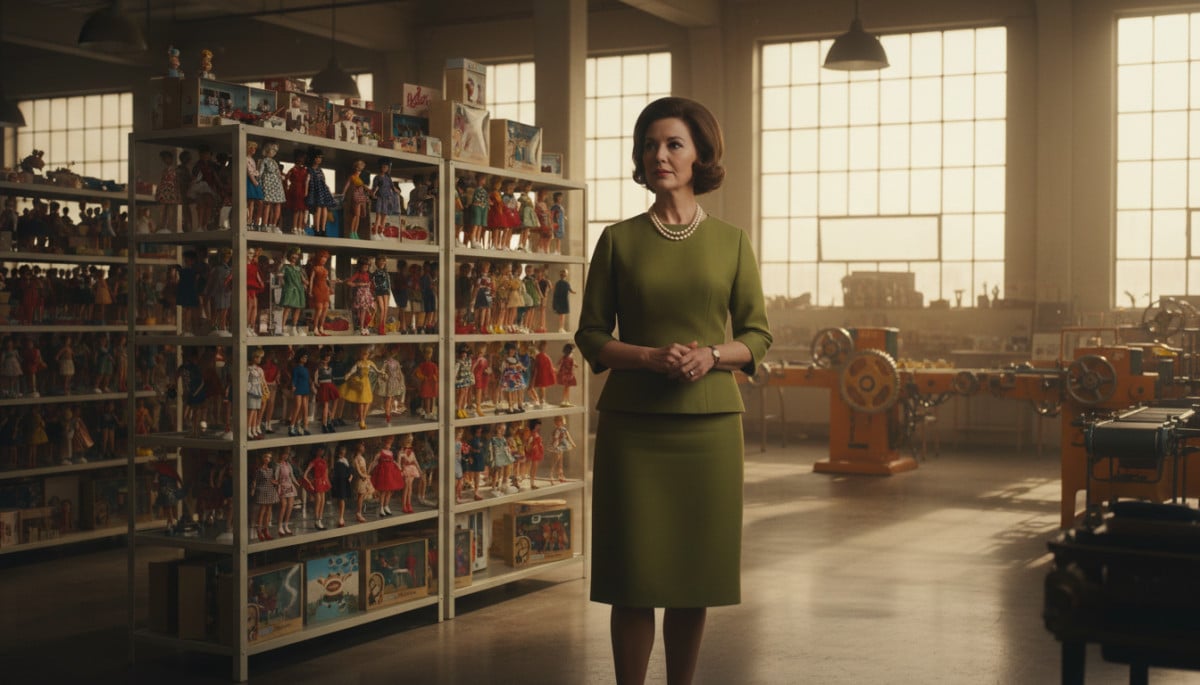 Ruth Handler dans une usine de jouets années 60