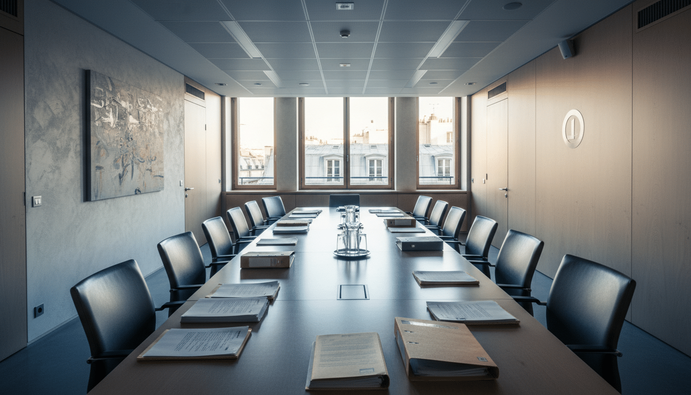 Salle d'entretien disciplinaire dans une entreprise française