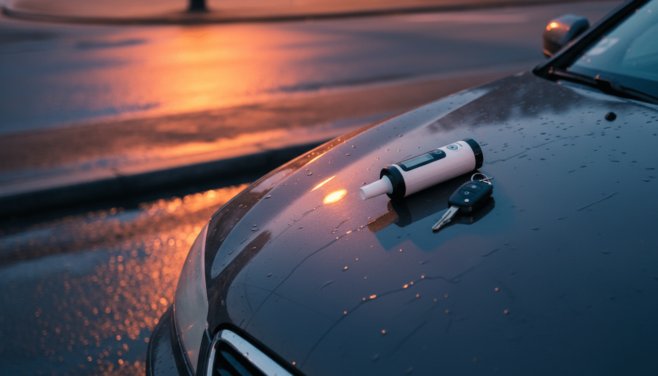 Contrôle d'alcoolémie et clés de voiture la nuit