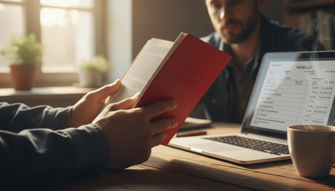 Salarié consultant le Code du travail sur ses droits