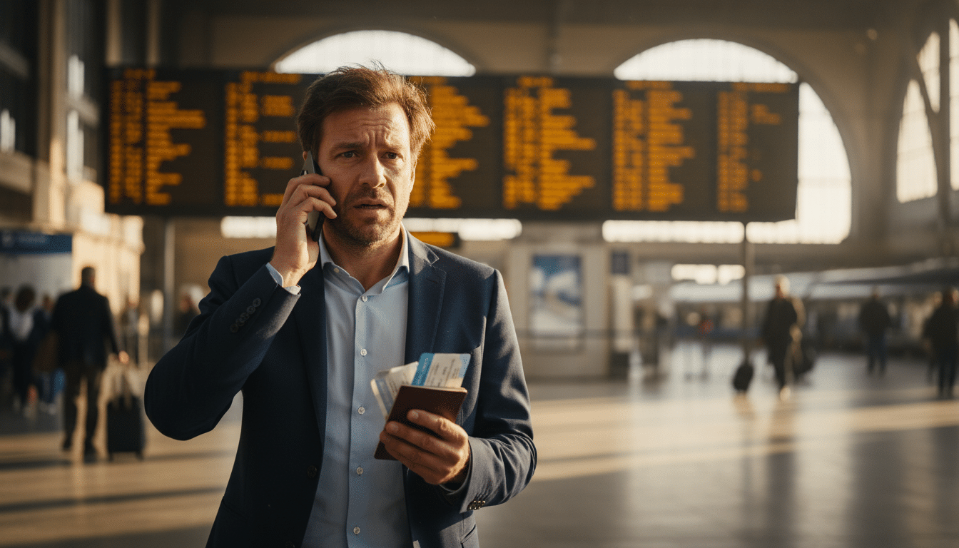 Salarié inquiet tenant des billets après annulation de congés