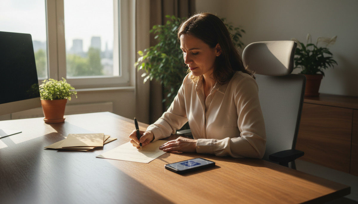 Salariée rédigeant une demande officielle concernant sa surveillance numérique
