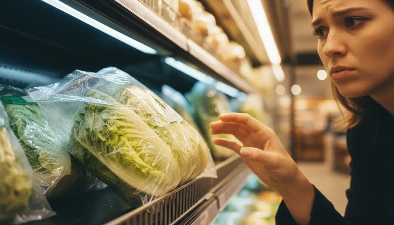 Sachet de cœurs de laitue en rayon réfrigéré