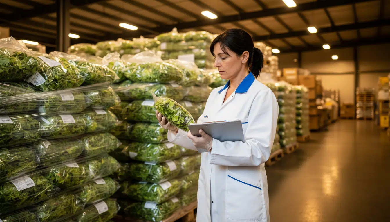 Inspecteur vérifiant des produits alimentaires rappelés