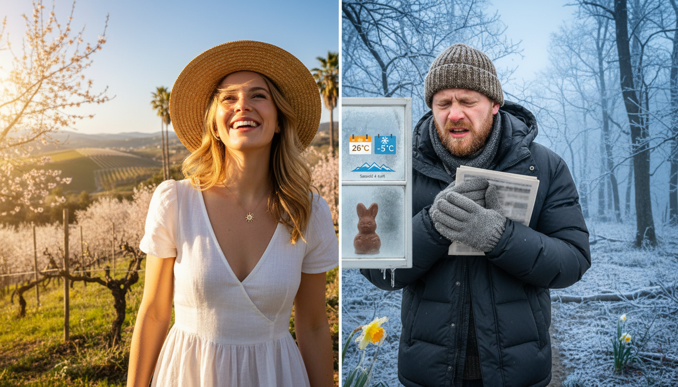 Samedi 4 avril : 26°C en PACA, gel résiduel dans les Vosges — le week-end de Pâques part en fanfare