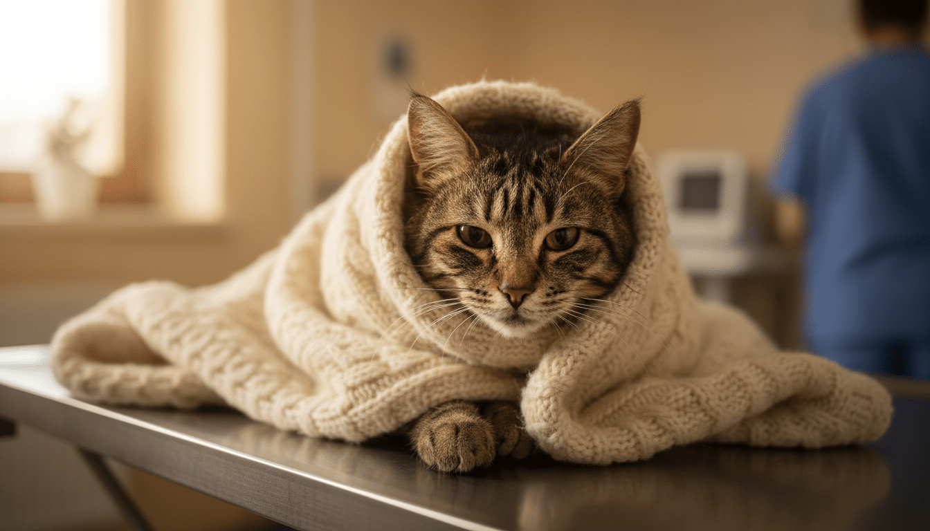 Chat rescapé soigné après avoir été enterré vivant