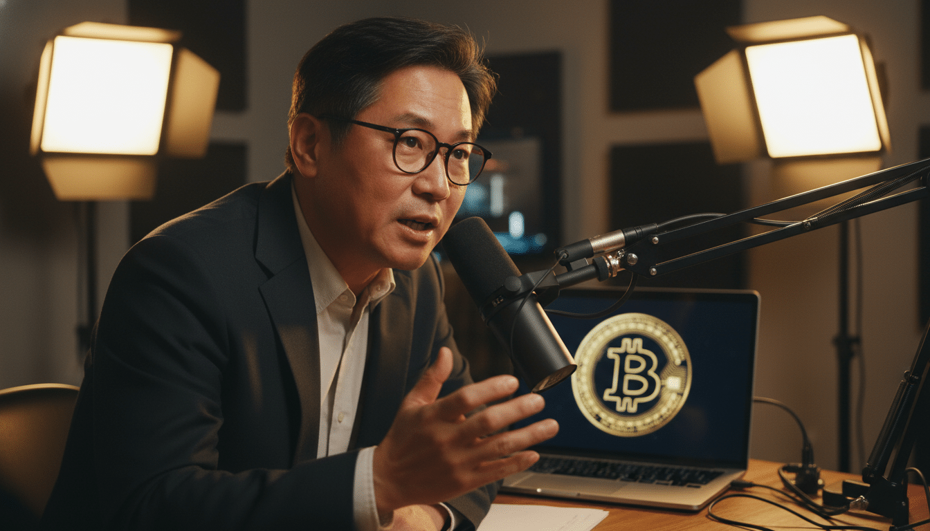 Éducateur chinois parlant du Bitcoin lors d'un podcast