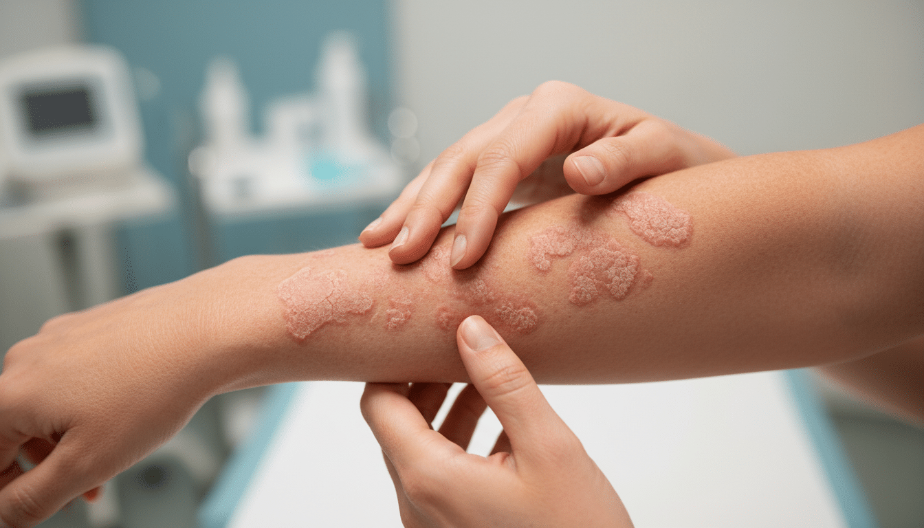Plaques rouges sur la peau ressemblant à de l'eczéma