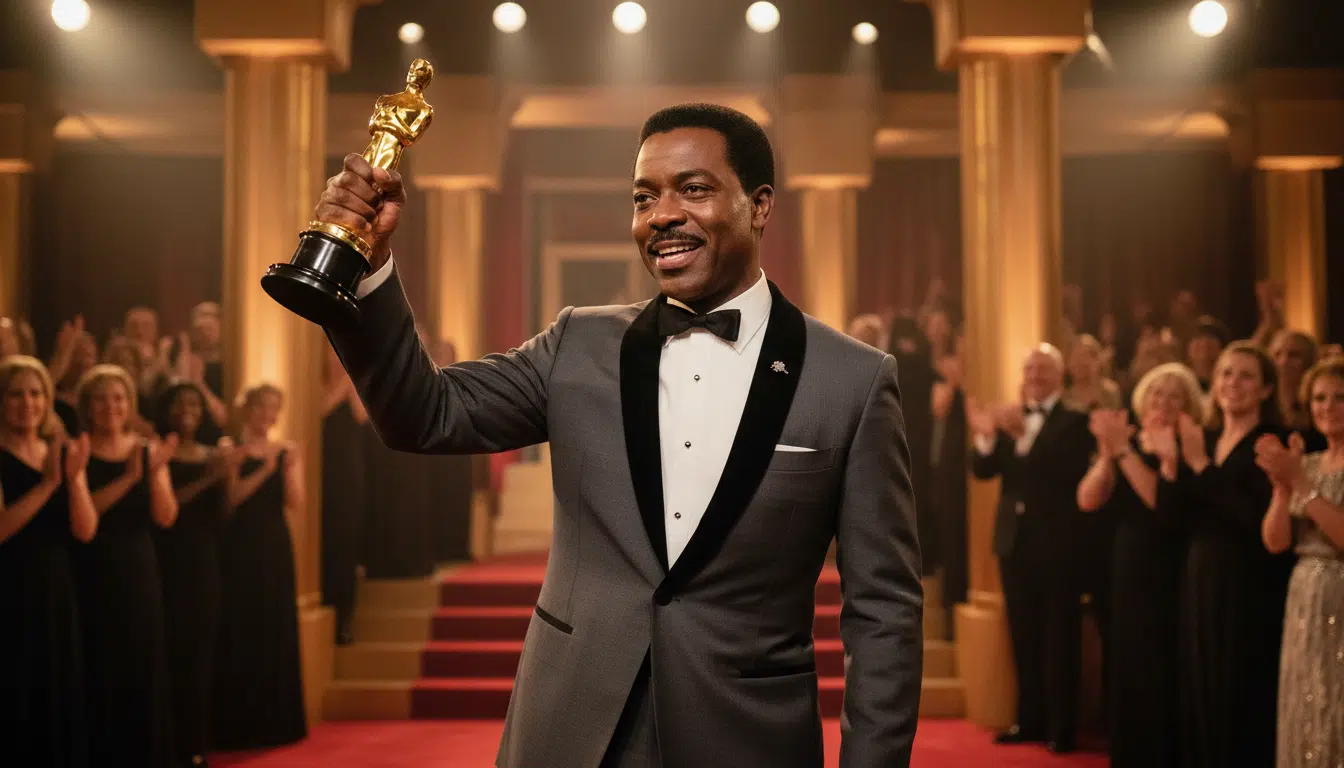 Sidney Poitier recevant l'Oscar du meilleur acteur en 1964